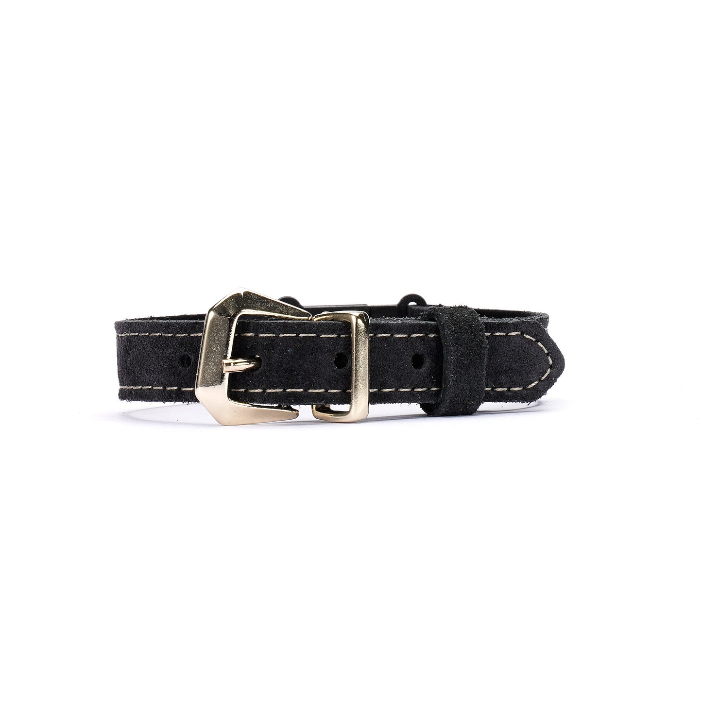 Dark Gray Suede Leather Cat Collar – Adjustable Breakaway Handmade Collar for Cats & Kittens