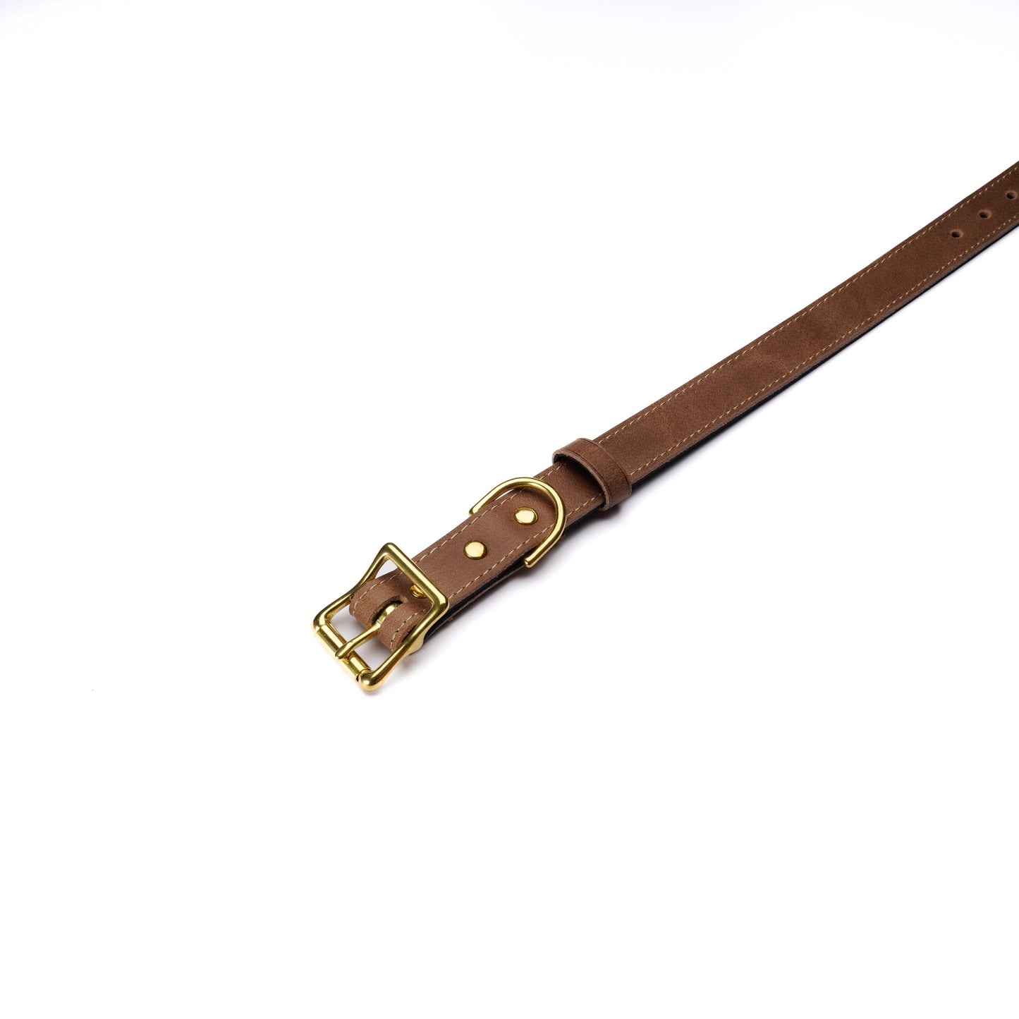 Tan Leather Dog Collar – Handmade with Solid Brass Hardware