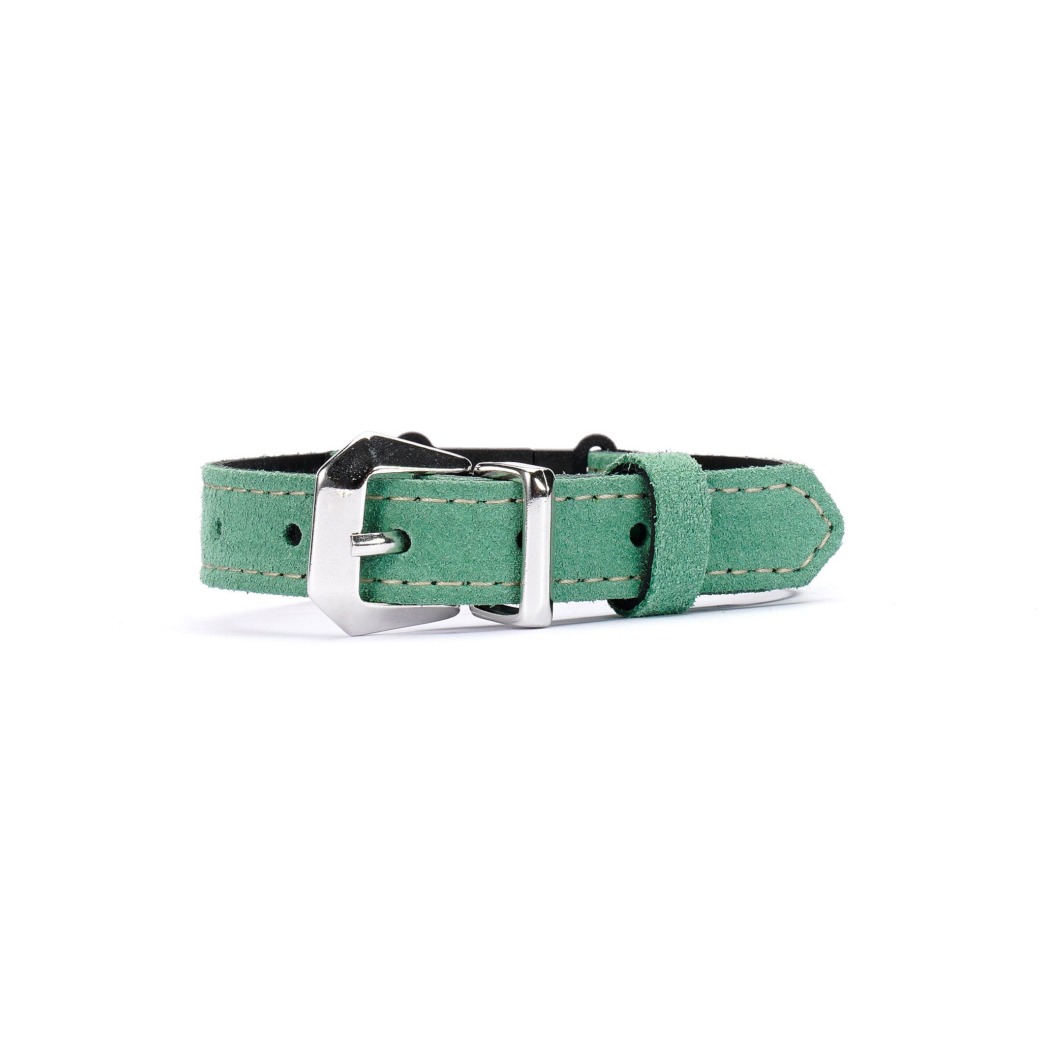 Peppermint Suede Leather Cat Collar – Adjustable Breakaway Handmade Collar for Cats & Kittens